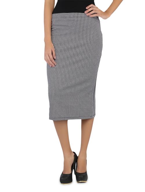 houndstooth printed polyester spandex skirt - 1065029 - Very Small Image - 1