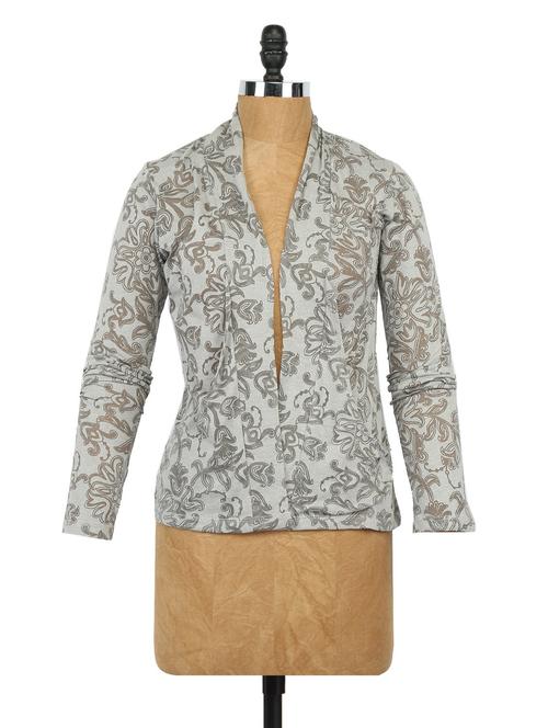 full sleeve printed jacket - 1065040 - Very Small Image - 1