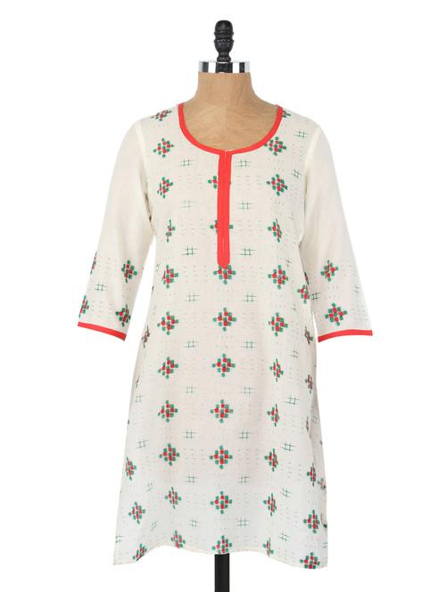 round neck printed kurta - 1065168 - Very Small Image - 1