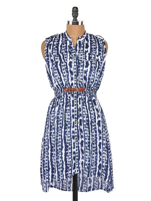 abstract printed sleeveless a-line dress - 1065229 - Very Small Image - 1