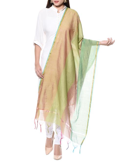 multicoloured chanderi silk dupatta - 10653733 - Very Small Image - 1