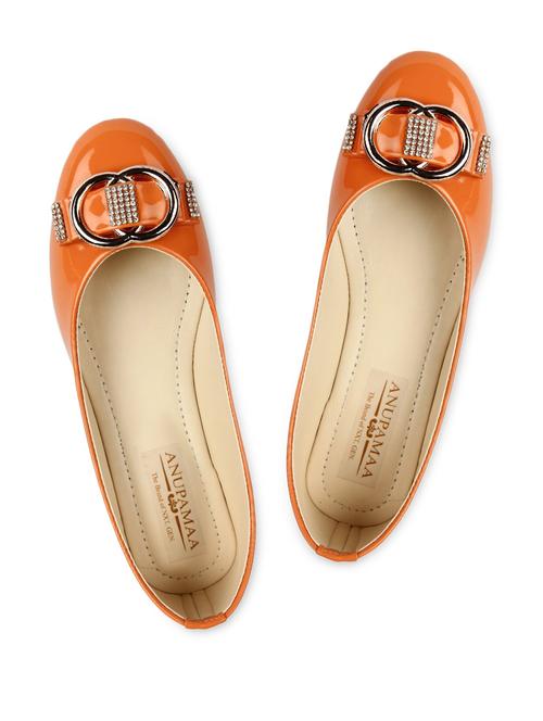 orange glossy embellished ballerina - 1065408 - Very Small Image - 1