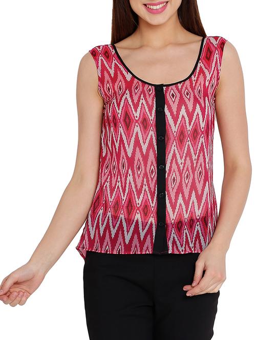 pink polyester straight top - 10654946 - Very Small Image - 1