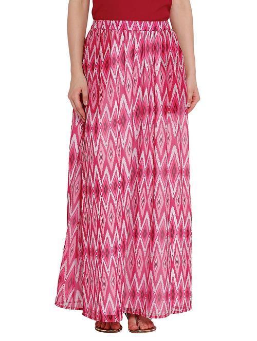 pink printed maxi skirt - 10654956 - Very Small Image - 1