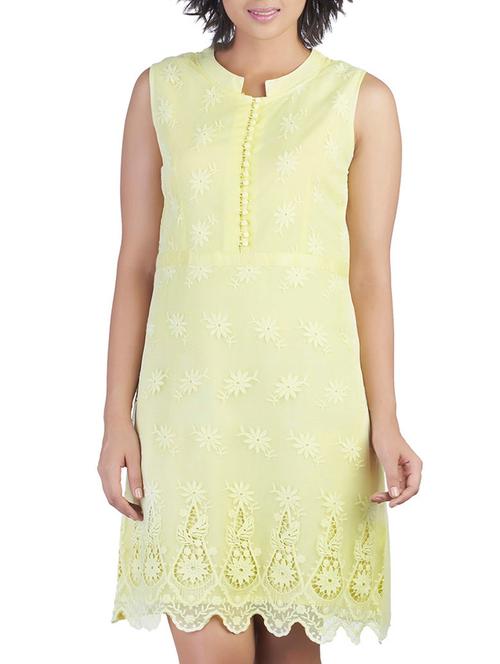 yellow polyester aline dress - 10656384 - Very Small Image - 1