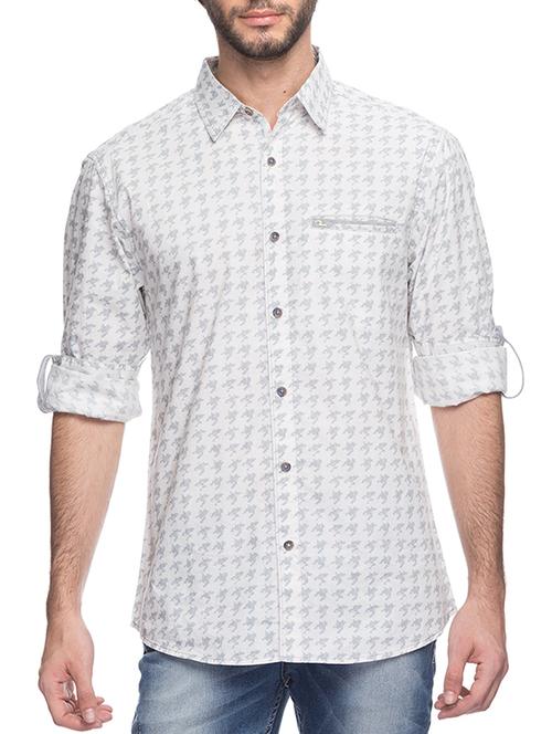 white silk blend casual shirt - 10658777 - Very Small Image - 1