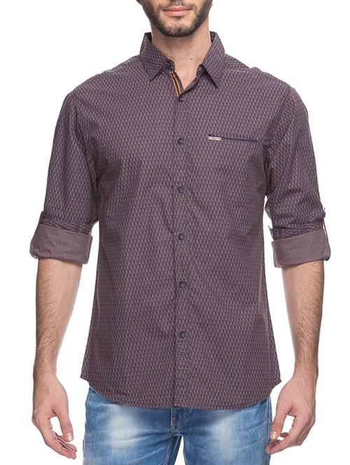 purple silk blend casual shirt - 10658778 - Very Small Image - 1