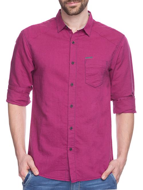 pink silk blend casual shirt - 10658793 - Very Small Image - 1