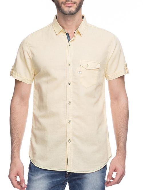yellow silk blend casual shirt - 10658795 - Very Small Image - 1