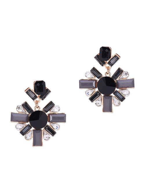 black and grey stone embellished earrings - 10661266 - Very Small Image - 1
