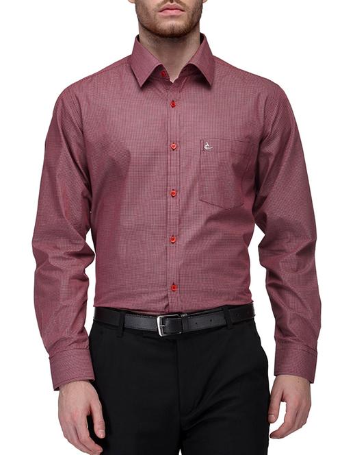red cotton formal shirt - 10662955 - Very Small Image - 1