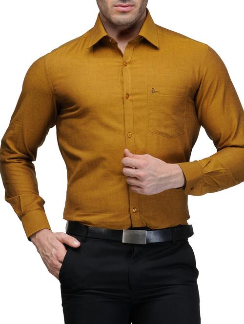 yellow cotton formal shirt - 10662983 - Very Small Image - 1