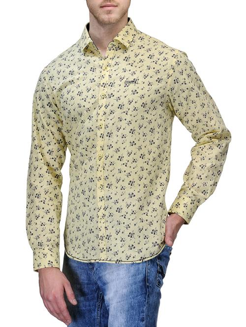 yellow cotton casual shirt - 10663009 - Very Small Image - 1