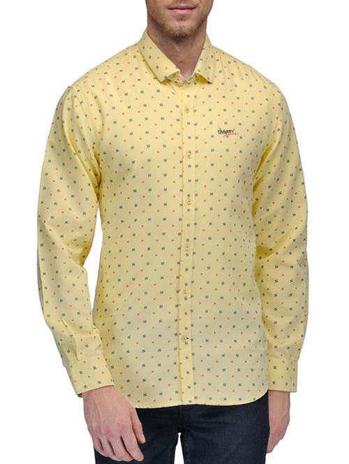 yellow cotton casual shirt - 10663060 - Very Small Image - 1