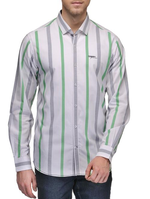 green cotton casual shirt - 10663068 - Very Small Image - 1