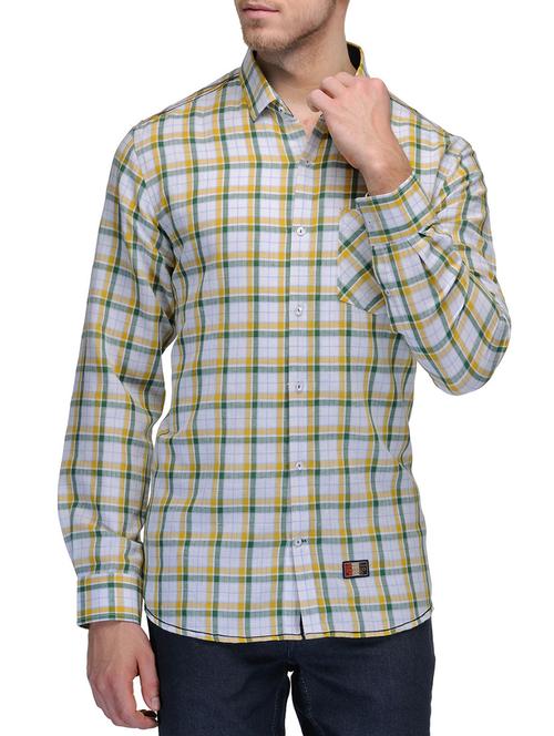 yellow cotton casual shirt - 10663074 - Very Small Image - 1