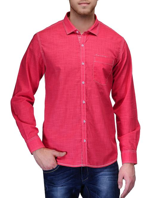 red cotton formal shirt - 10663128 - Very Small Image - 1