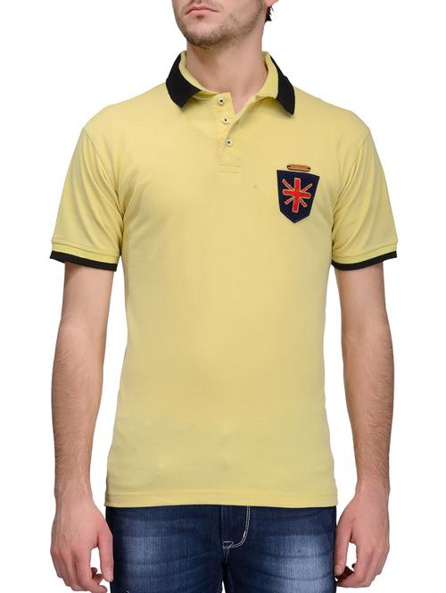yellow cotton chest print tshirt - 10663149 - Very Small Image - 1