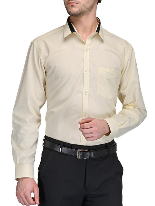 yellow cotton formal shirt - 10663163 - Very Small Image - 1