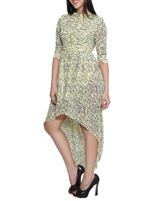 yellow georgette dress - 10668972 - Very Small Image - 1