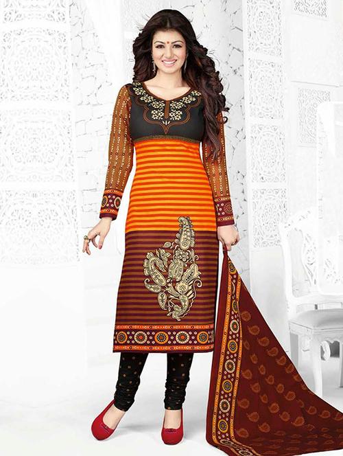 multicolor cotton unstitched suit - 10669983 - Very Small Image - 1