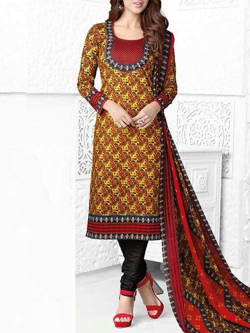 multicolor cotton unstitched suit - 10670007 - Very Small Image - 1