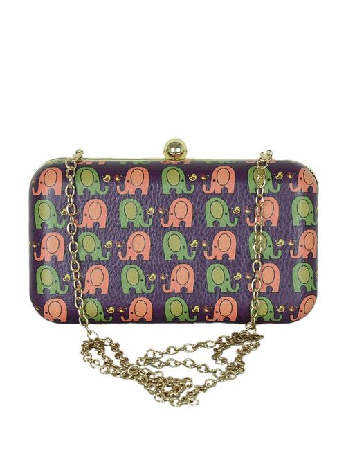 purple leatherette clutch - 10672853 - Very Small Image - 1