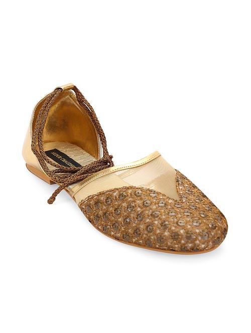 gold, bronze faux leather jutis & mojaris - 10678376 - Very Small Image - 1
