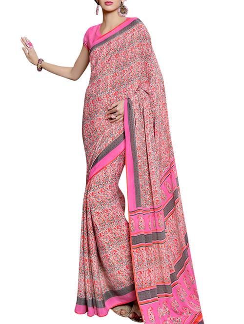 pink chiffon saree - 10678773 - Very Small Image - 1