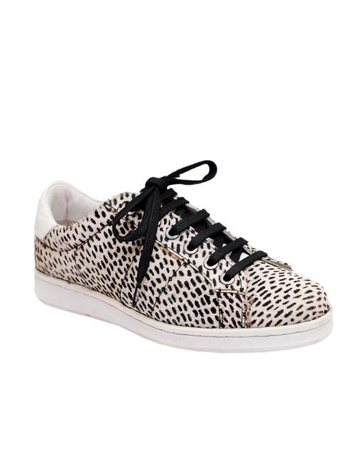 white,black leatherette laceup sneakers - 10679309 - Very Small Image - 1