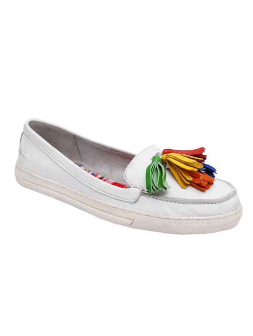 white leatherette slip on ballerina - 10679345 - Very Small Image - 1