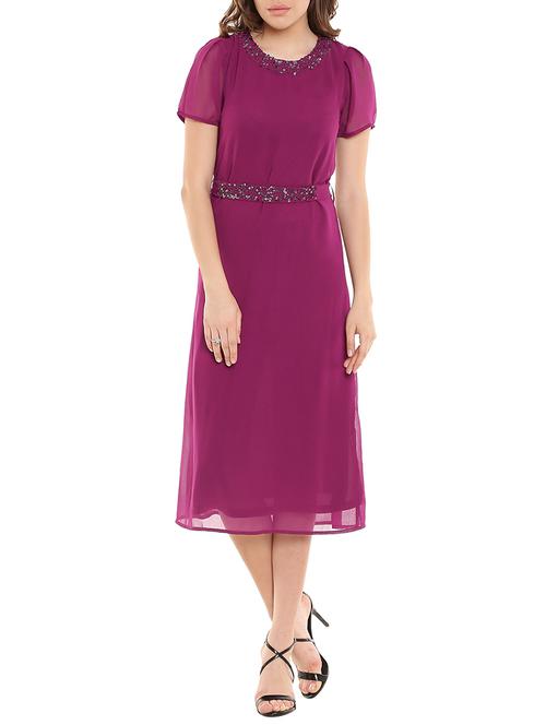 sequin embellished tie back belted dress - 10681698 - Very Small Image - 1