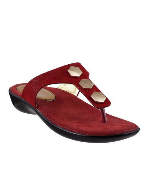 red leatherette toe separator sandal - 10683429 - Very Small Image - 1