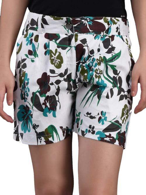 floral printed cotton lycra shorts - 1068526 - Very Small Image - 1