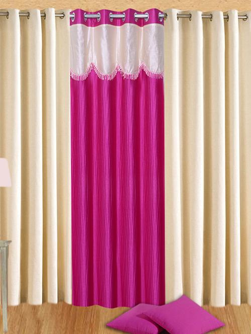 handloom hub 4u with plain door curtains(set of 3) - 10686202 - Very Small Image - 1