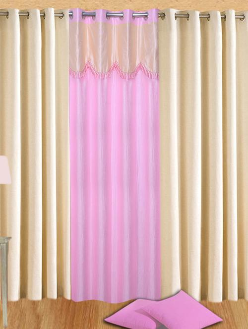 handloom hub 4u with plain door curtains(set of 3) - 10686204 - Very Small Image - 1