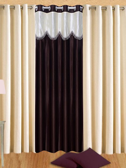 handloom hub 4u with plain door curtains(set of 3) - 10686208 - Very Small Image - 1