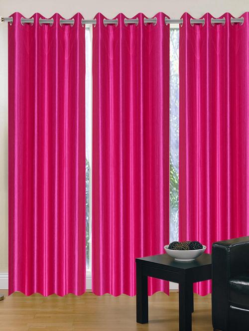 handloom hub solid design door curtain(set of 3) - 10686474 - Very Small Image - 1