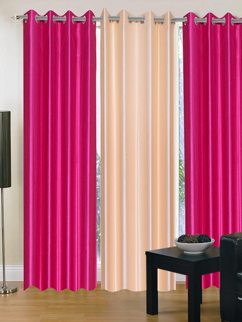 handloom hub solid design door curtain(set of 3) - 10686481 - Very Small Image - 1