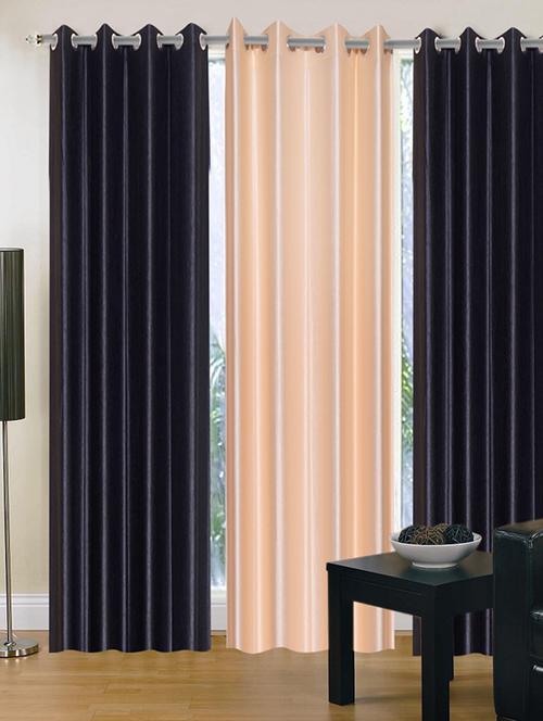 handloom hub solid design door curtain(set of 3) - 10686482 - Very Small Image - 1