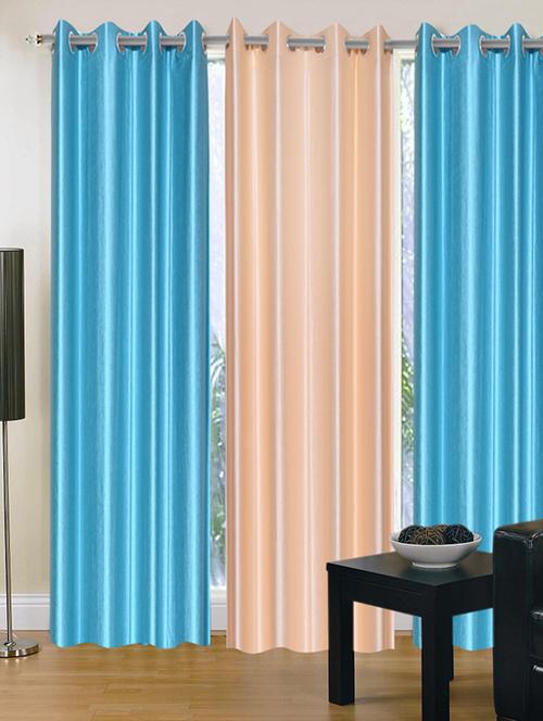 handloom hub solid design door curtain(set of 3) - 10686483 - Very Small Image - 1