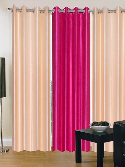 handloom hub solid design door curtain(set of 3) - 10686487 - Very Small Image - 1