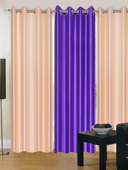 handloom hub solid design door curtain(set of 3) - 10686491 - Very Small Image - 1