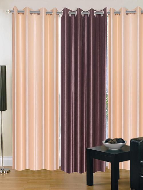 handloom hub solid design door curtain(set of 3) - 10686492 - Very Small Image - 1