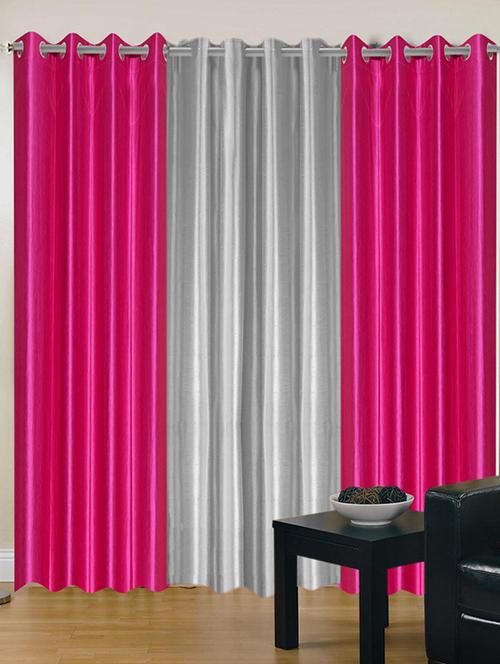 handloom hub solid design door curtain(set of 3) - 10686502 - Very Small Image - 1