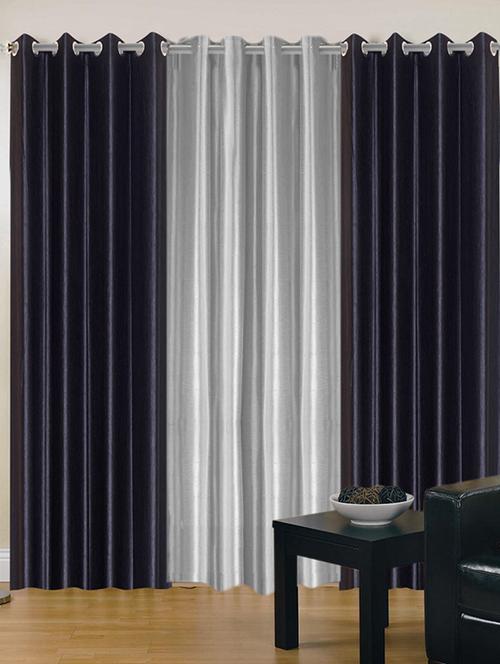 handloom hub solid design door curtain(set of 3) - 10686504 - Very Small Image - 1