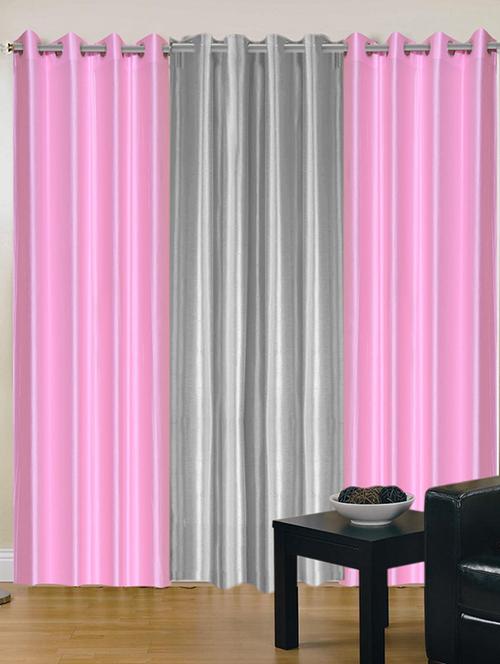 handloom hub solid design door curtain(set of 3) - 10686509 - Very Small Image - 1