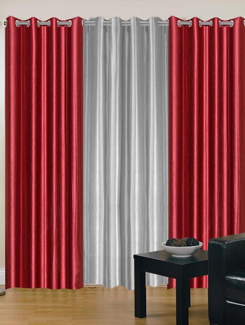 handloom hub solid design door curtain(set of 3) - 10686510 - Very Small Image - 1