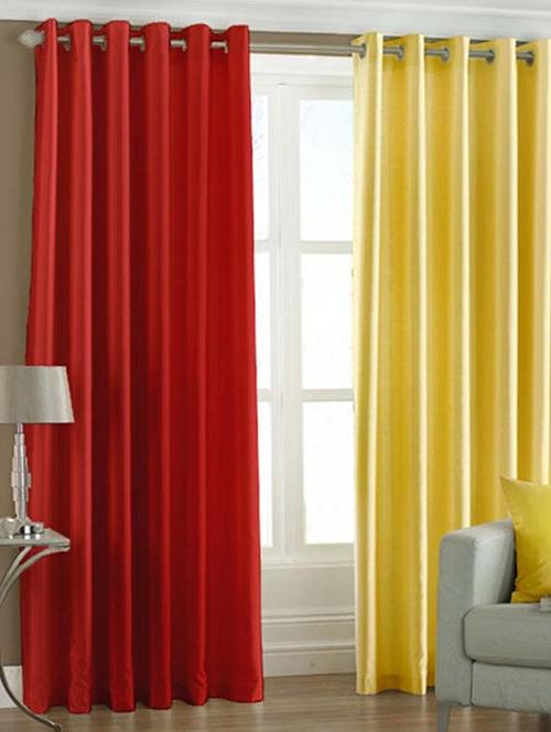 handloom hub solid design long door curtains(set of 2) - 10686570 - Very Small Image - 1