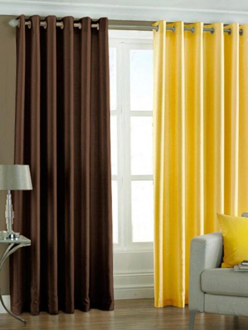 handloom hub solid design door curtains(set of 2) - 10686584 - Very Small Image - 1